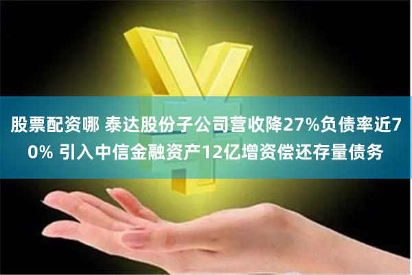 股票配资哪 泰达股份子公司营收降27%负债率近70% 引入中信金融资产12亿增资偿还存量债务