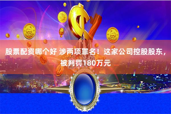 股票配资哪个好 涉两项罪名！这家公司控股股东，被判罚180万元